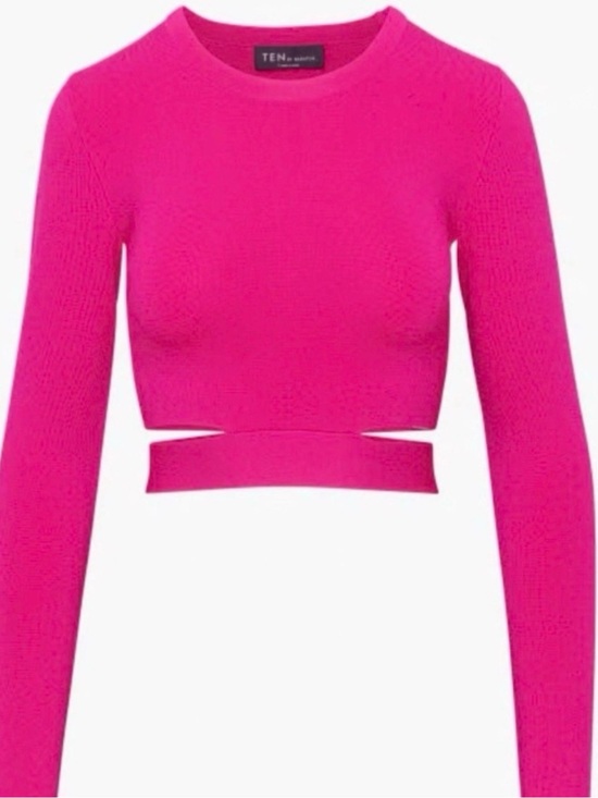 Aritzia Tops - TEN by Aritzia Hot Pink Cropped Long Sleeve Top